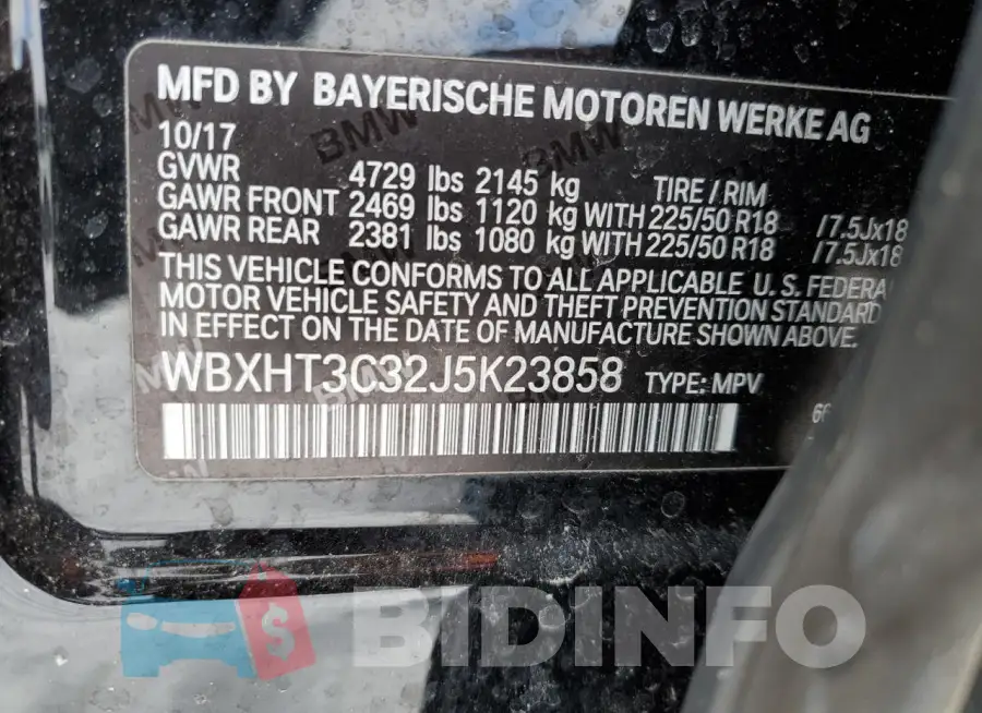 WBXHT3C32J5K23858 Photo# 13