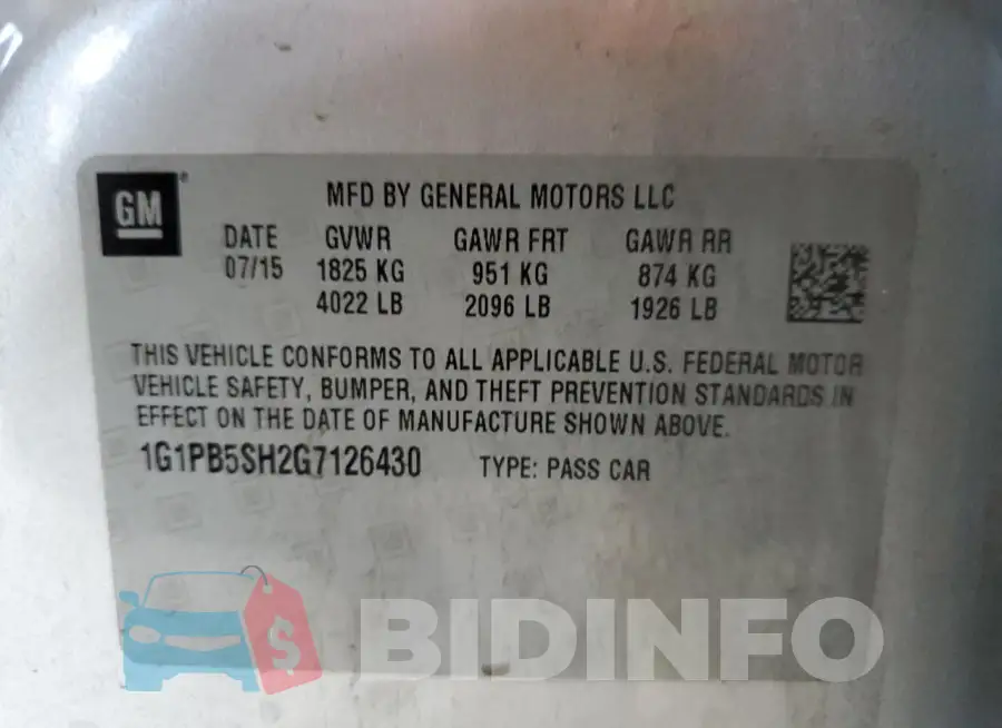 1G1PB5SH2G7126430 Photo# 12