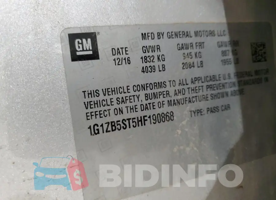 1G1ZB5ST5HF190868 Photo# 12