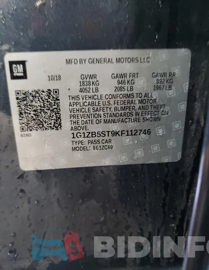 1G1ZB5ST9KF112746 Photo# 12