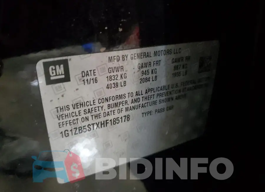 1G1ZB5STXHF185178 Photo# 12