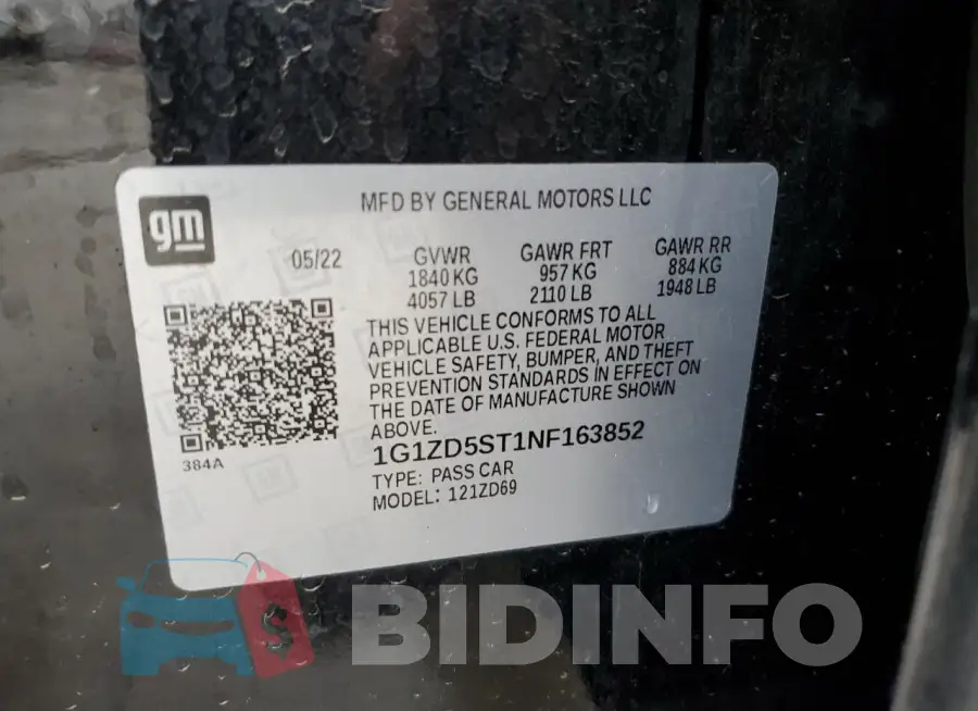 1G1ZD5ST1NF163852 Photo# 12