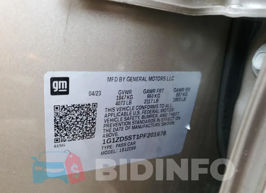 1G1ZD5ST1PF201678 Photo# 12