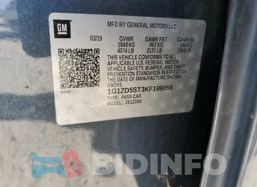 1G1ZD5ST3KF189056 Photo# 13