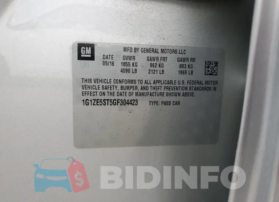 1G1ZE5ST5GF304423 Photo# 12