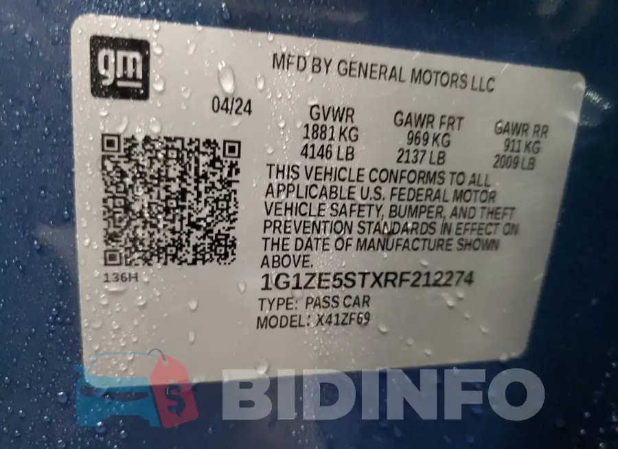 1G1ZE5STXRF212274 Photo# 12