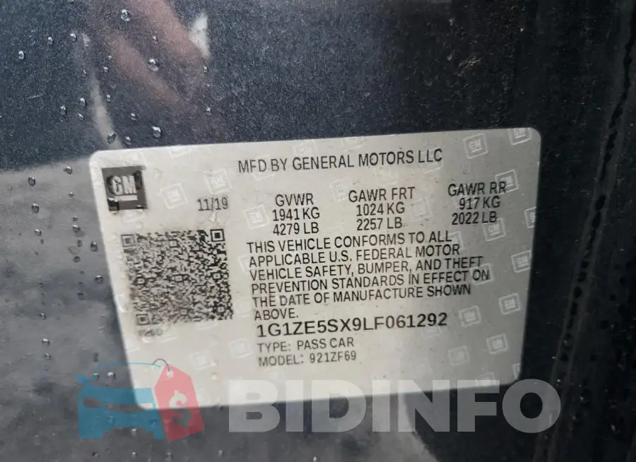 1G1ZE5SX9LF061292 Photo# 12