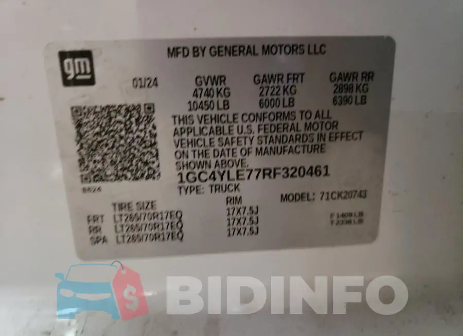 1GC4YLE77RF320461 Photo# 12