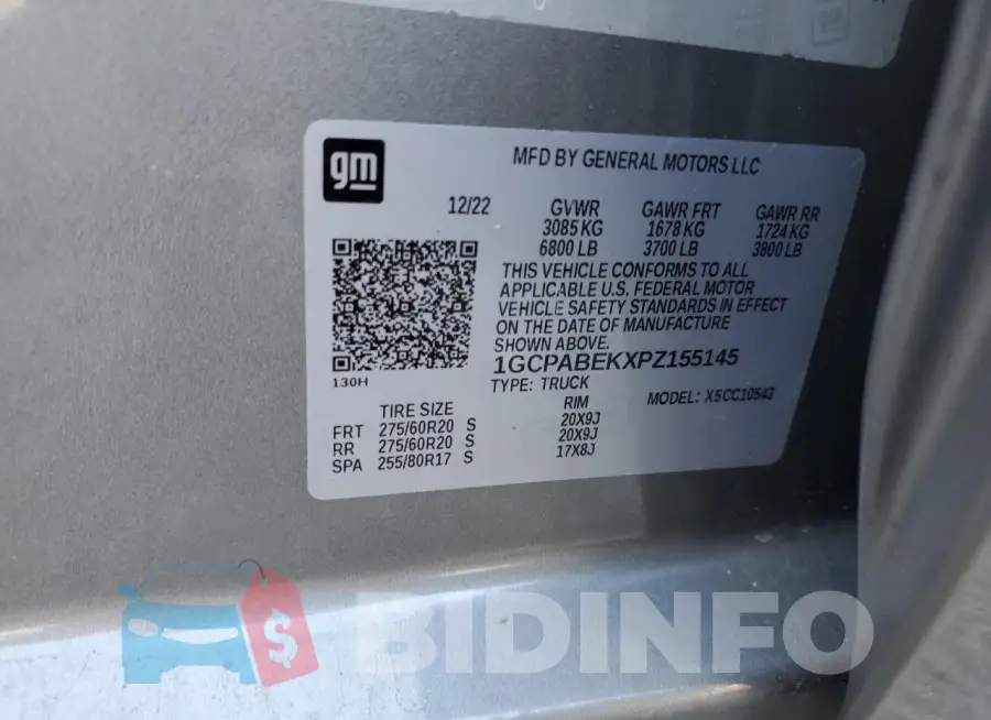 1GCPABEKXPZ155145 Photo# 12