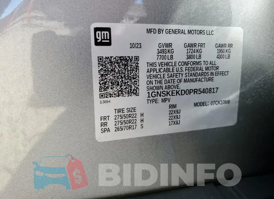 1GNSKEKD0PR540817 Photo# 14