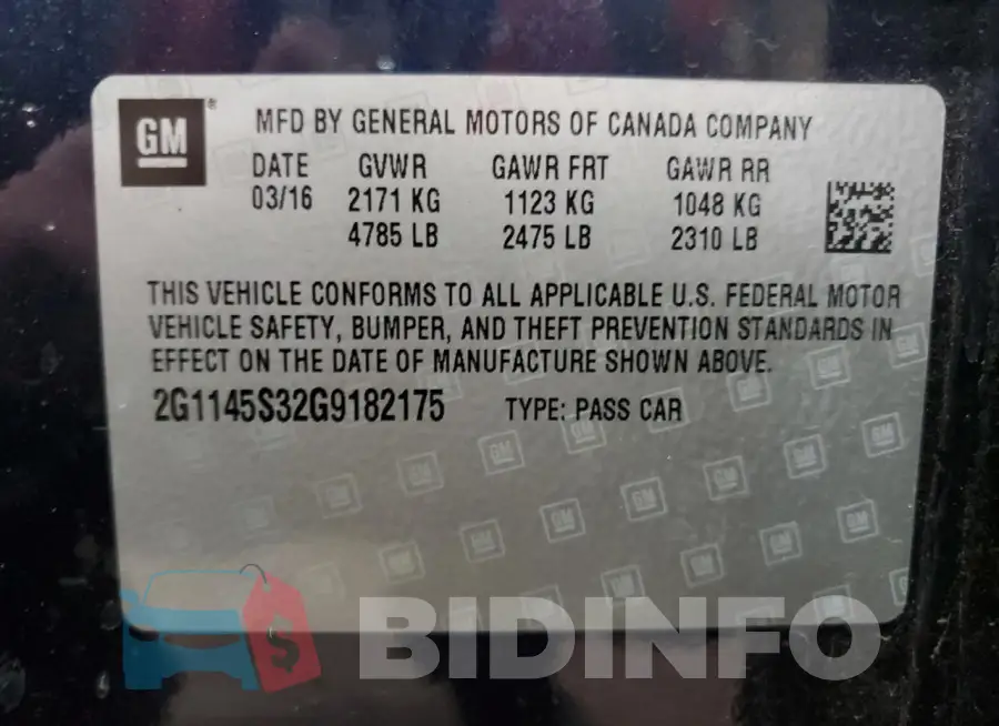 2G1145S32G9182175 Photo# 13