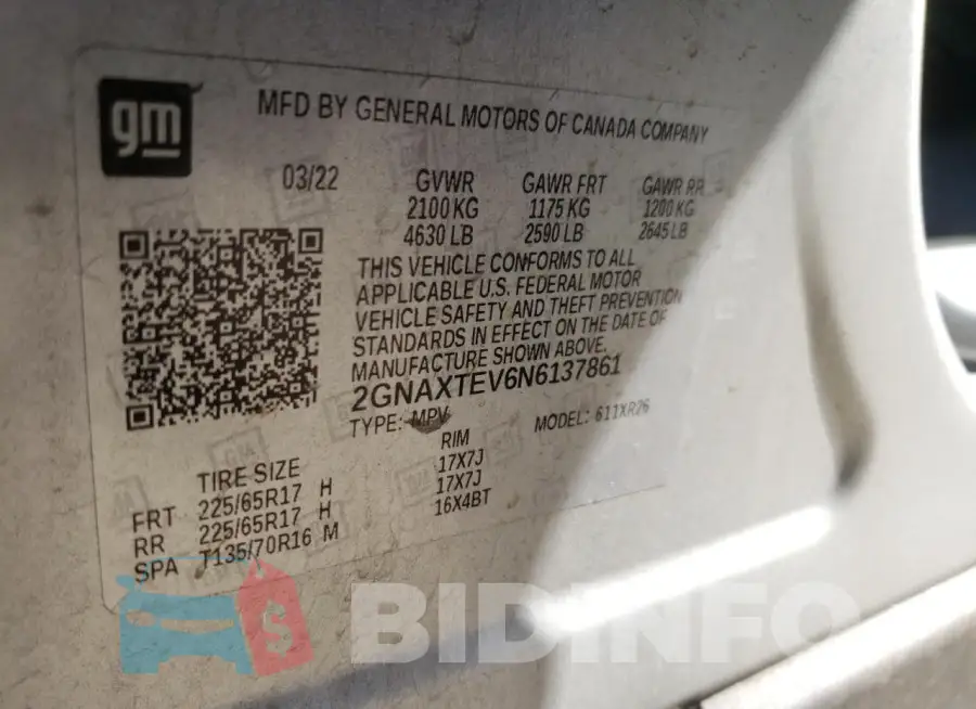 2GNAXTEV6N6137861 Photo# 12