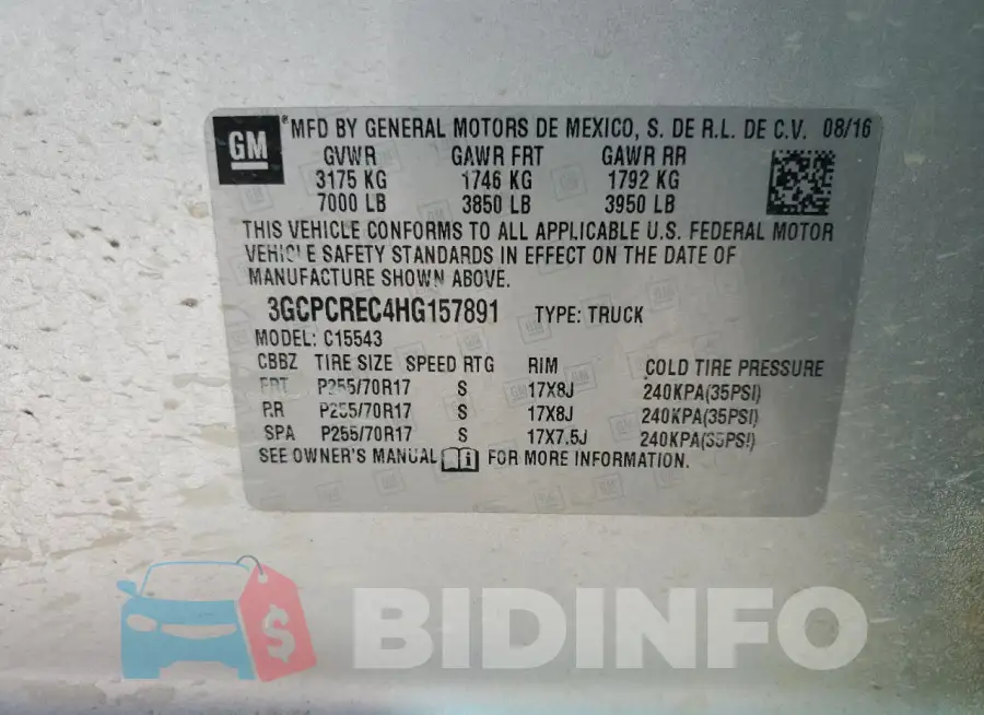 3GCPCREC4HG157891 Photo# 13