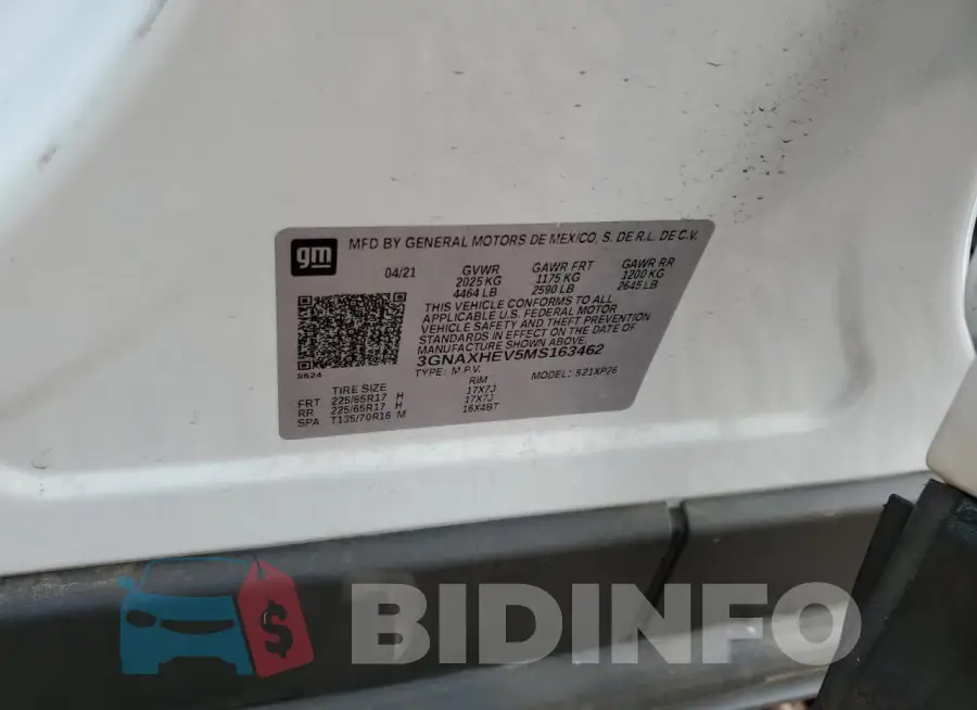 3GNAXHEV5MS163462 Photo# 13