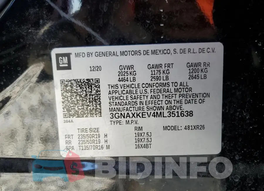 3GNAXKEV4ML351638 Photo# 13