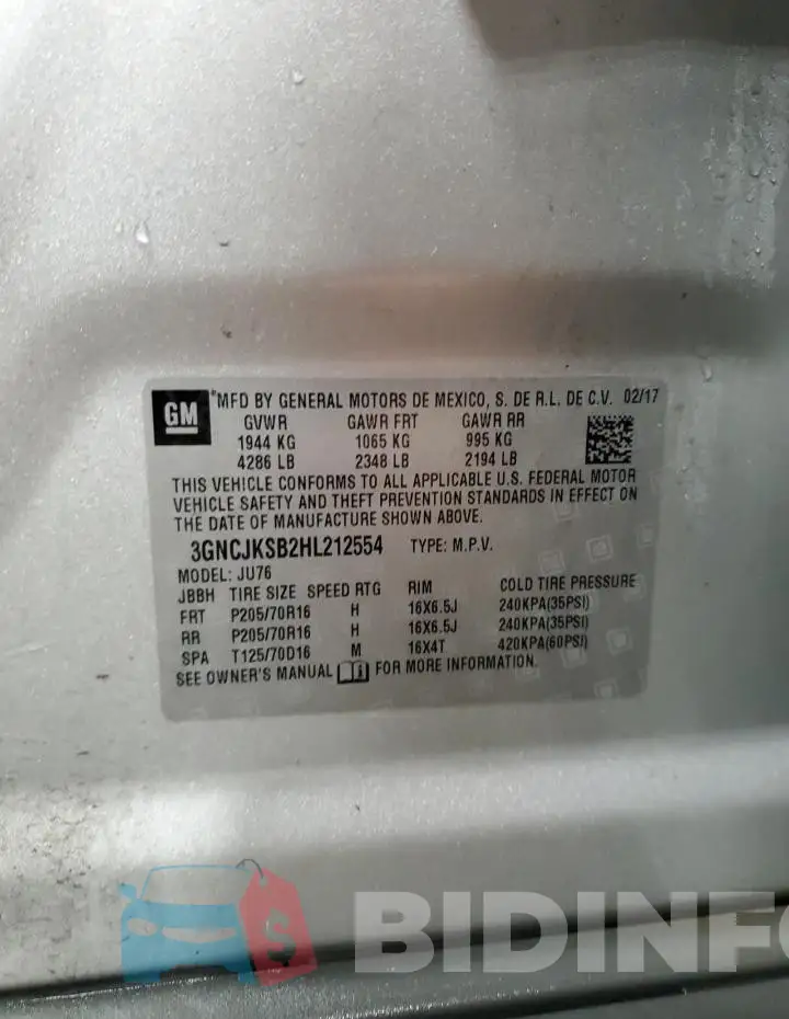 3GNCJKSB2HL212554 Photo# 13