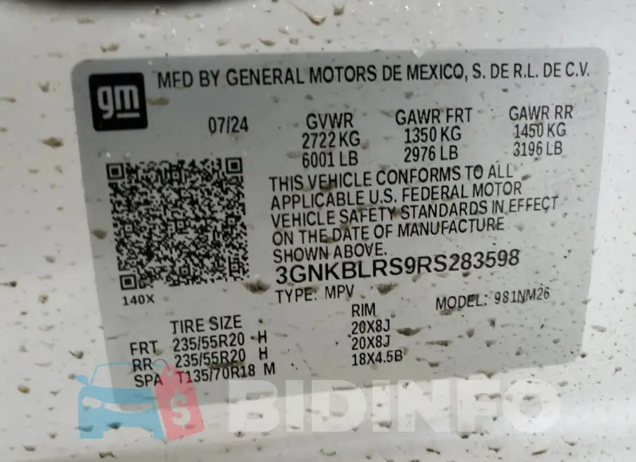 3GNKBLRS9RS283598 Photo# 13