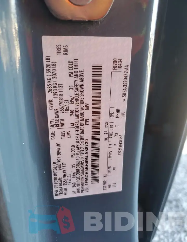1FMDE5BH9MLA88730 Photo# 13