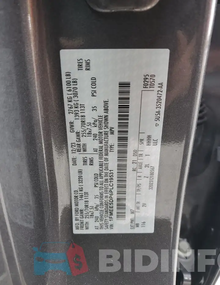 1FMEE5DP6PLC19531 Photo# 12