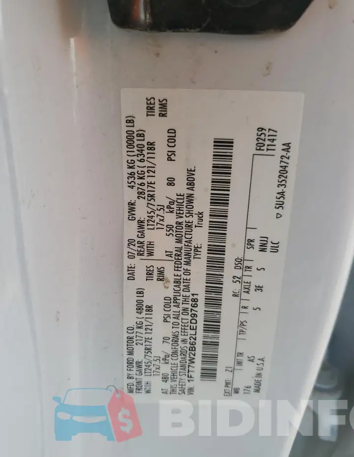 1FT7W2B62LED97681 Photo# 13