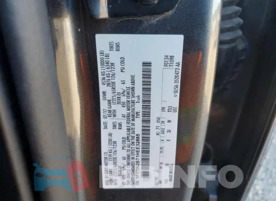 1FT7W2BT1HEE32885 Photo# 12
