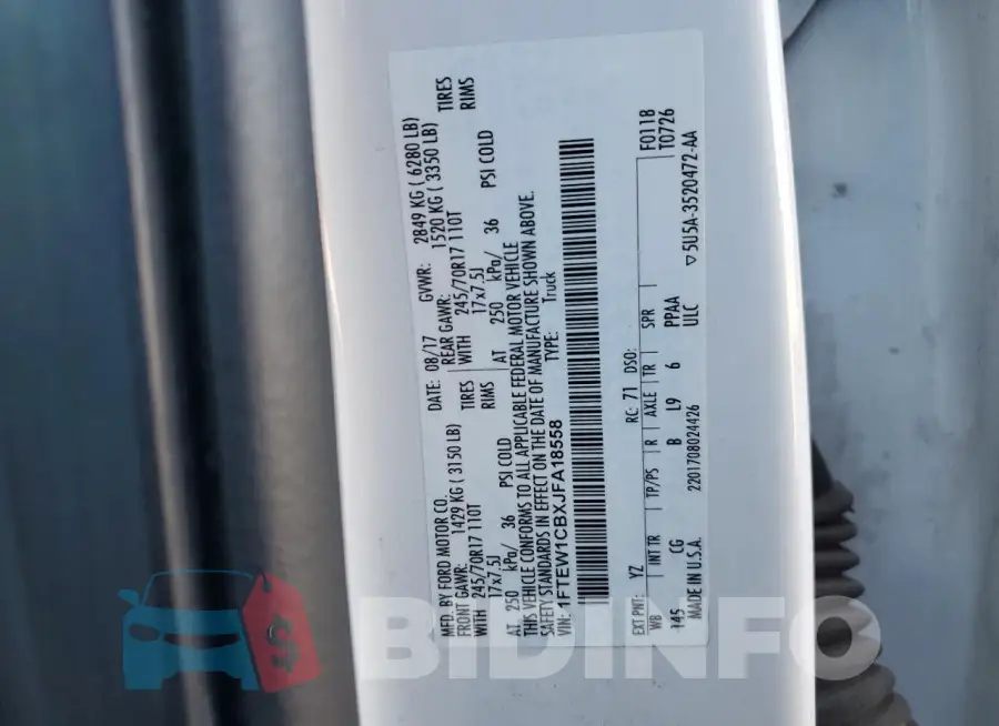 1FTEW1CBXJFA18558 Photo# 12