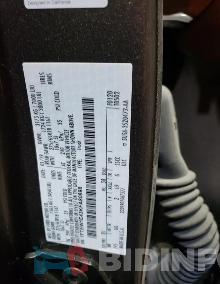 1FTEW1E43KFA80898 Photo# 13