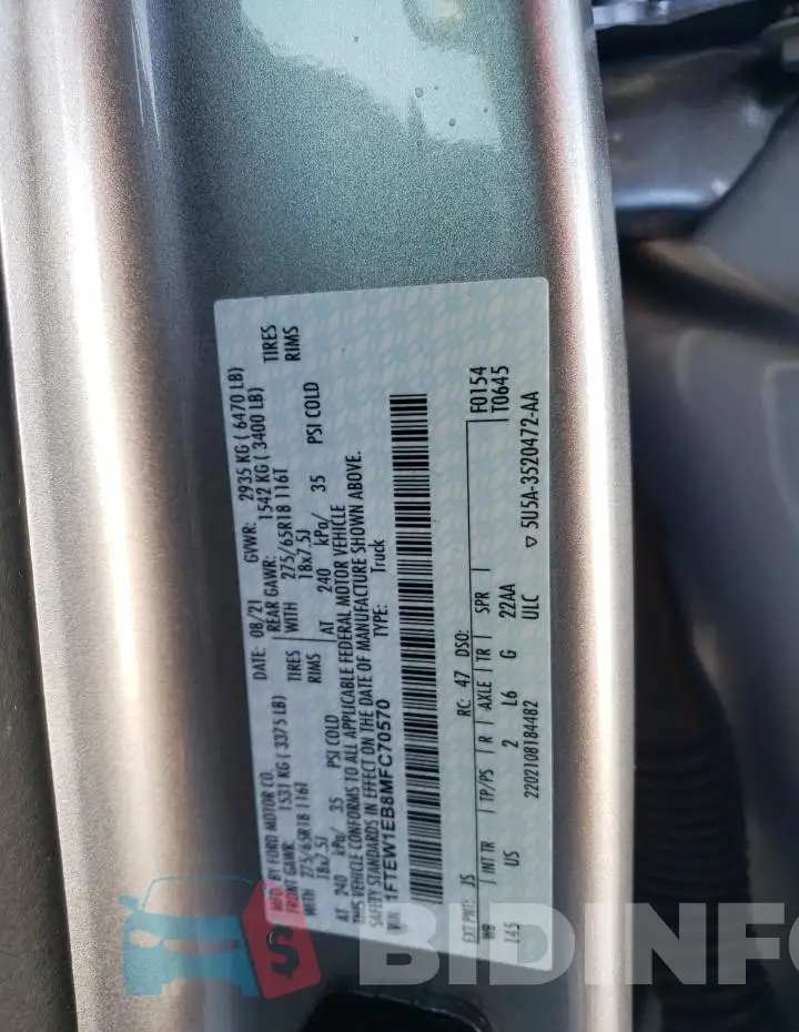 1FTEW1EB8MFC70570 Photo# 12