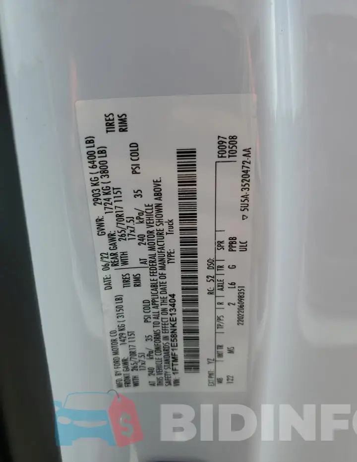 1FTMF1E58NKE13404 Photo# 12