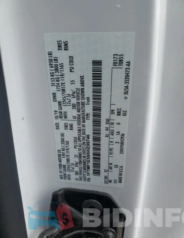 1FTMF1E5XKKE99746 Photo# 12