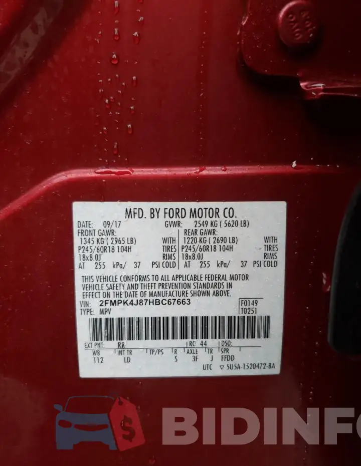 2FMPK4J87HBC67663 Photo# 13