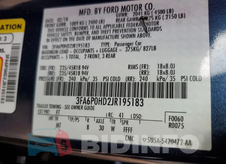 3FA6P0HD2JR195183 Photo# 12