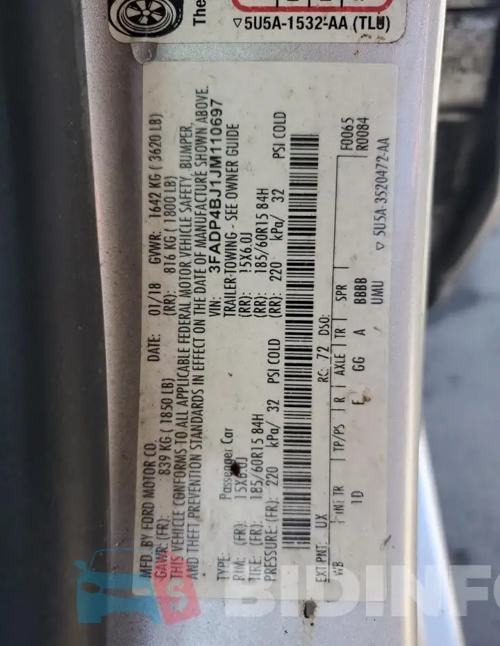 3FADP4BJ1JM110697 Photo# 12