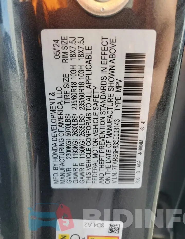 7FARS6H83SE003143 Photo# 14
