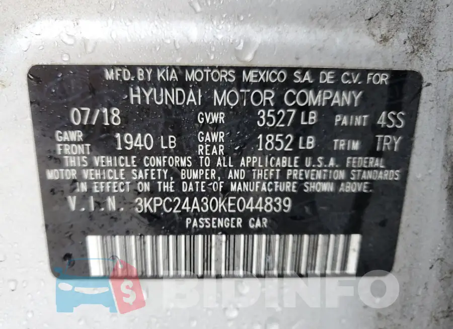 3KPC24A30KE044839 Photo# 12