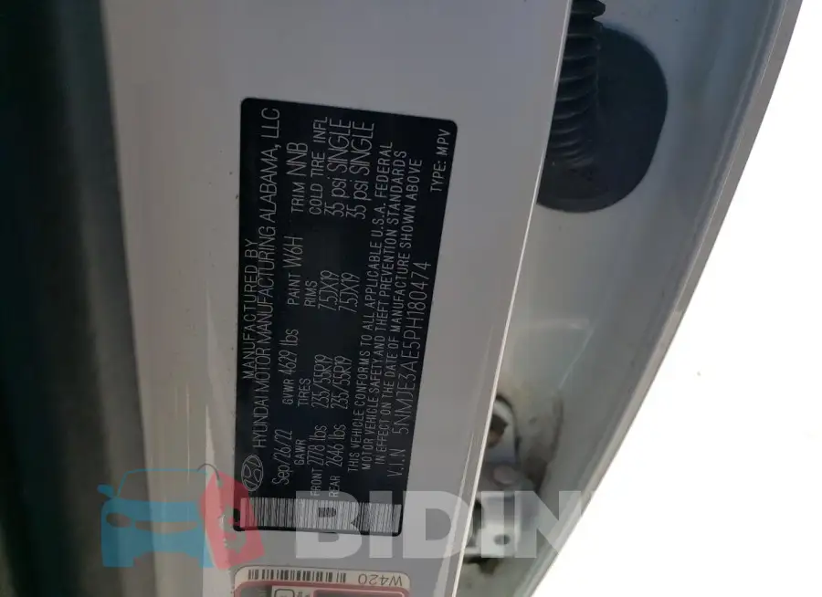 5NMJE3AE5PH180474 Photo# 13