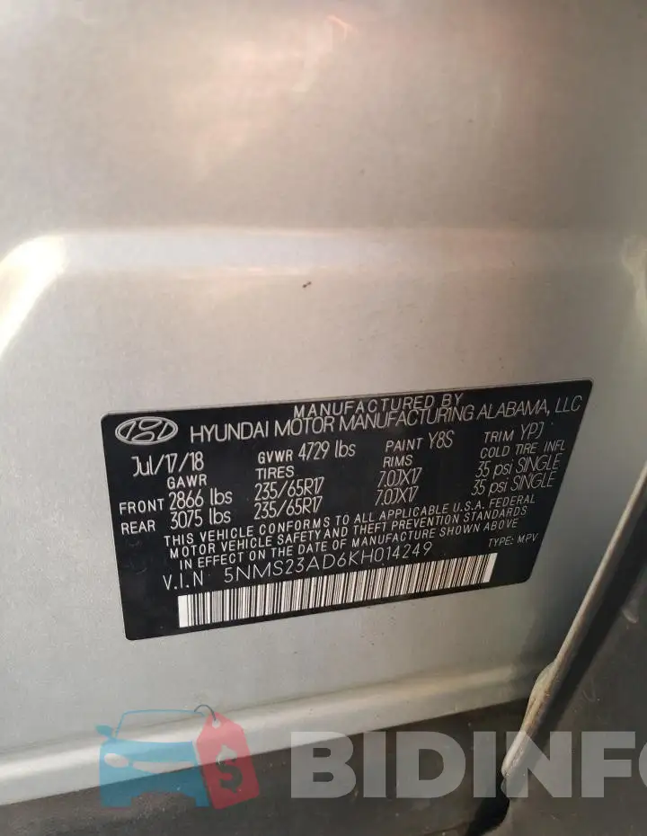 5NMS23AD6KH014249 Photo# 12