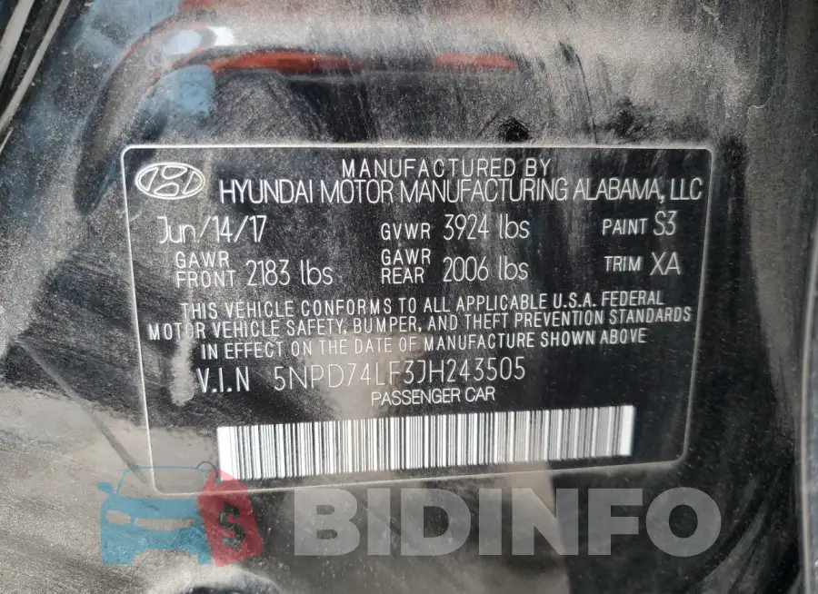 5NPD74LF3JH243505 Photo# 13