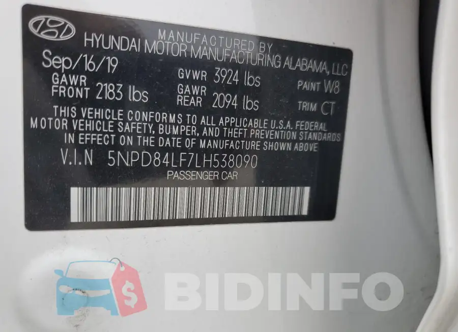 5NPD84LF7LH538090 Photo# 12