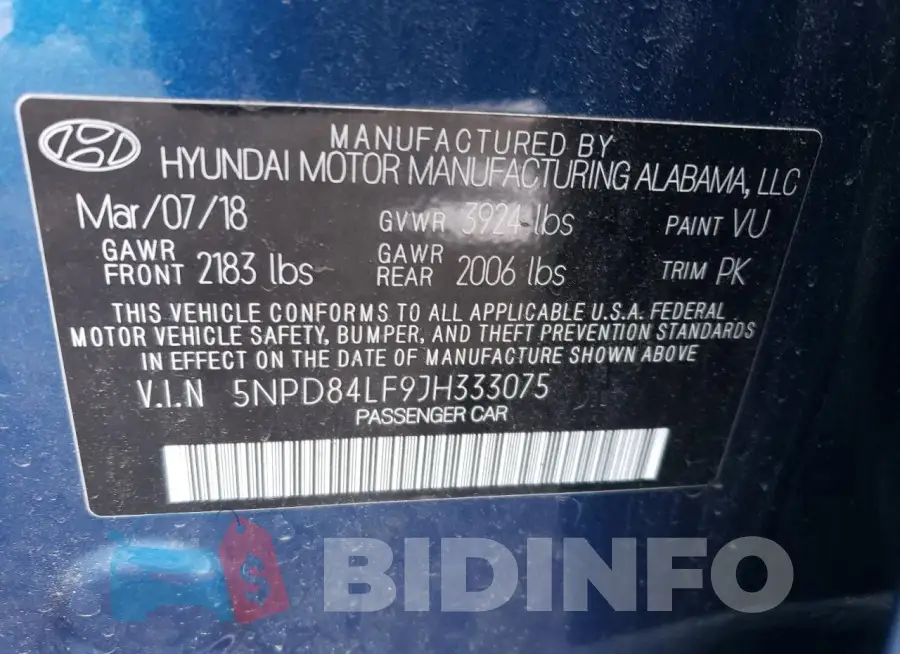5NPD84LF9JH333075 Photo# 12