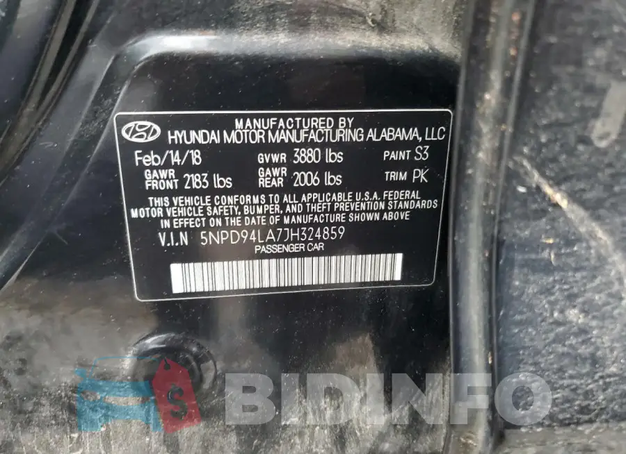 5NPD94LA7JH324859 Photo# 12
