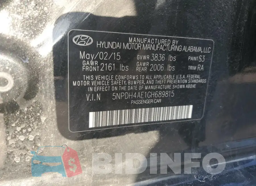 5NPDH4AE1GH689815 Photo# 12