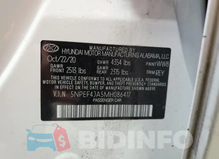 5NPEF4JA5MH086417 Photo# 12