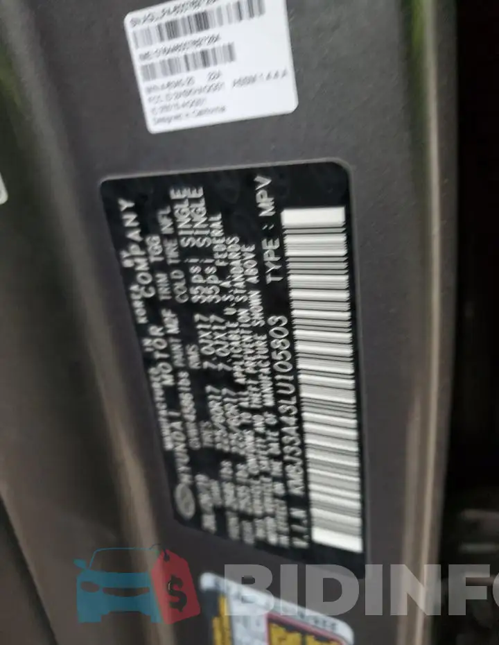 KM8J33A43LU105803 Photo# 13