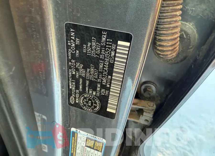 KM8J3CA44HU352111 Photo# 13