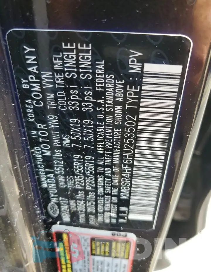 KM8SR4HF6HU253502 Photo# 13