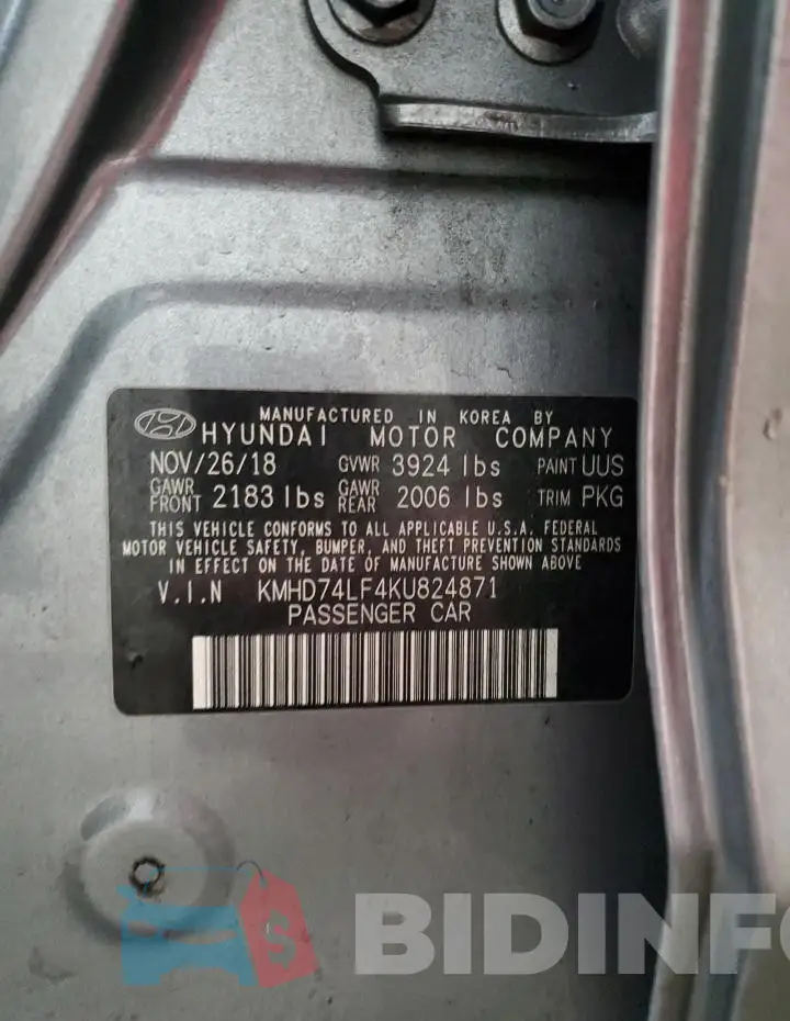 KMHD74LF4KU824871 Photo# 13