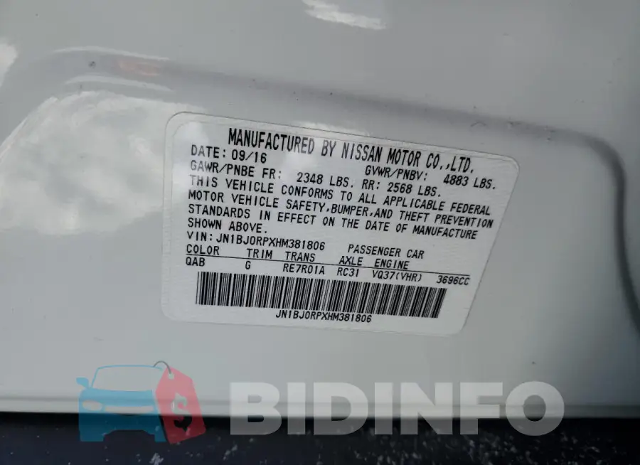 JN1BJ0RPXHM381806 Photo# 14