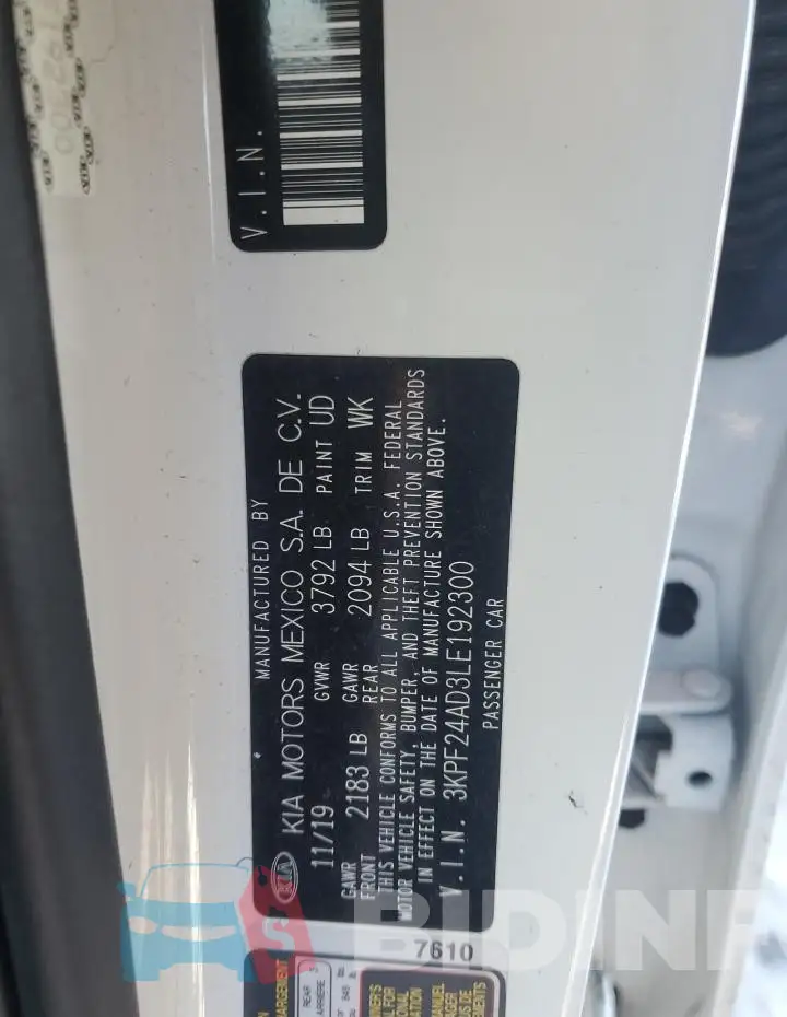 3KPF24AD3LE192300 Photo# 12