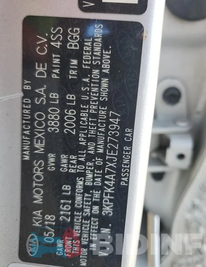3KPFK4A7XJE273947 Photo# 13